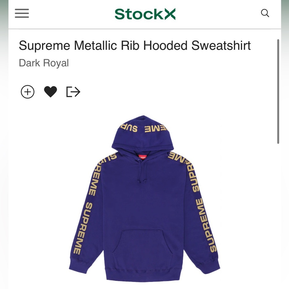 Supreme Metallic Rib Hoodie Sweatshirt
